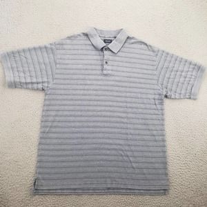 IZOD Shirt Mens Large Blue Striped Polo‎ Golf Classic Outdoors Casual Preppy